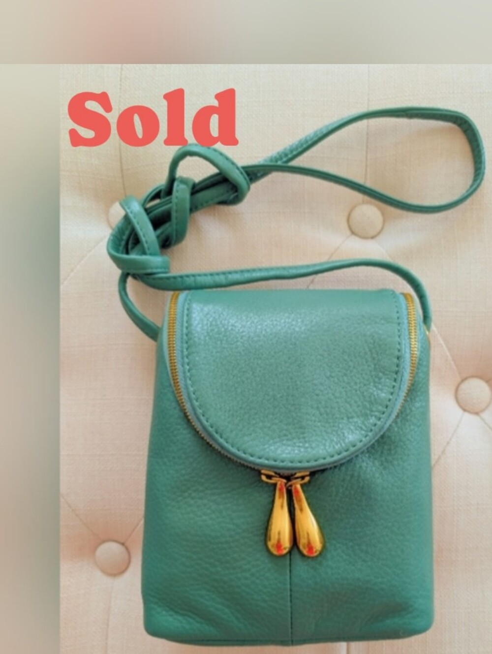 HOBO Fern Leather Crossbody Shoulder Bag Purse Aqua